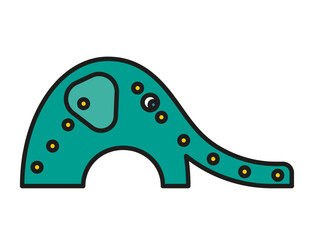 Childrens slide elephant icon color outline vector.