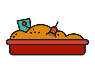 Sandbox on a playground icon color outline vector.