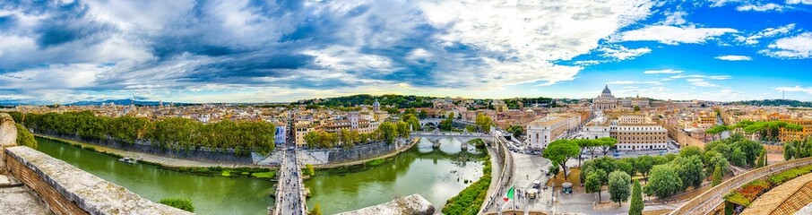 Rom in Panorama - Panorama von der Engelsburg