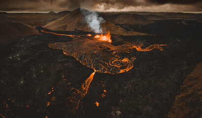 Obraz premium Volcanic eruption in Iceland