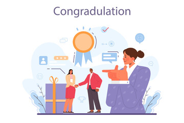 Soft skills concept. Business people or employee with good polite communication