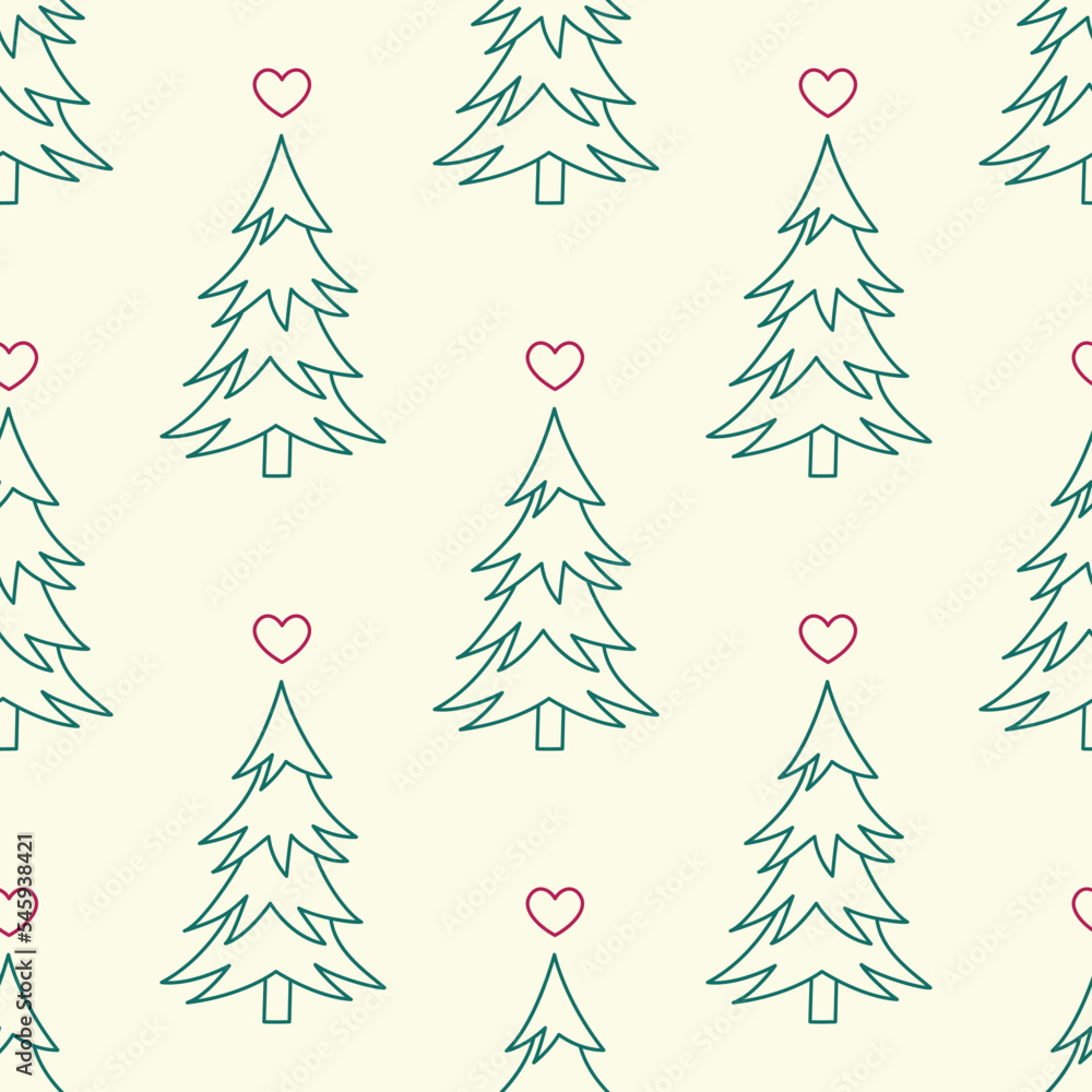 Poster christmas trees vector repeat pattern