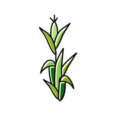 corn plant green color icon vector illustration
