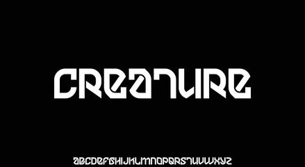 CREATURE Minimal urban font. Typography with dot regular and number. minimalist style fonts set. vector illustration