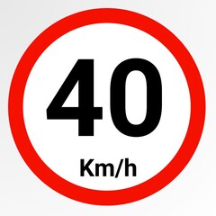 Speed limit 40 km/h icon
