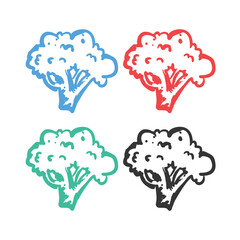 Broccoli icon, Broccoli Vegetable Icon, Cabbage icon, Broccoli logo vector icons in multiple colors