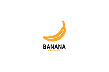 Obraz premium Flat banana logo vector design template illustration
