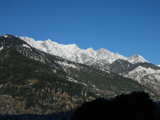 snow covered mountains