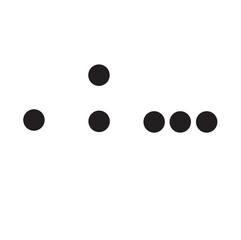 the symbol of the sign is a dot, colon, ellipsis, flat illustration, punctuation marks isolated on a white background