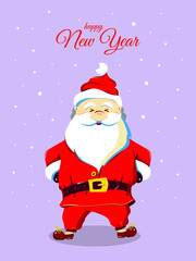 Christmas card with the image of Santa Claus in a red suit