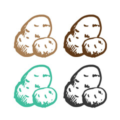 Potato icon, Vegetable food icon, Potato vector icon, Potato logo vector icons in multiple colors