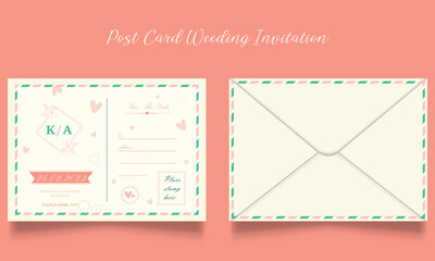 Fototapeta premium wedding Invitation and envelope design