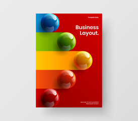 Amazing realistic spheres corporate identity template. Simple catalog cover design vector layout.