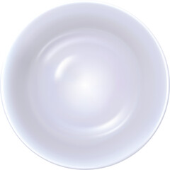 White Soup Dish White Soup Dish On Transparent Background. Top View. Photo Realistic Illustration