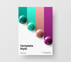 Original placard design vector concept. Simple 3D spheres annual report illustration.