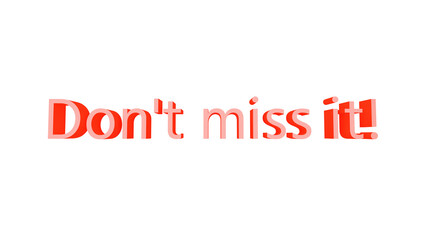 Big Red 3D text 'Don't miss it'.