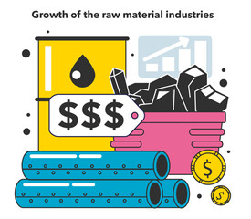 Growth of the raw material industries as a financial inflation cause.