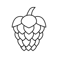 hops beer production line icon vector illustration