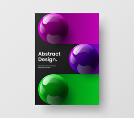 Abstract 3D balls poster concept. Amazing company brochure design vector template.