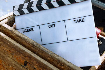 behind the scene, Film Slate on set