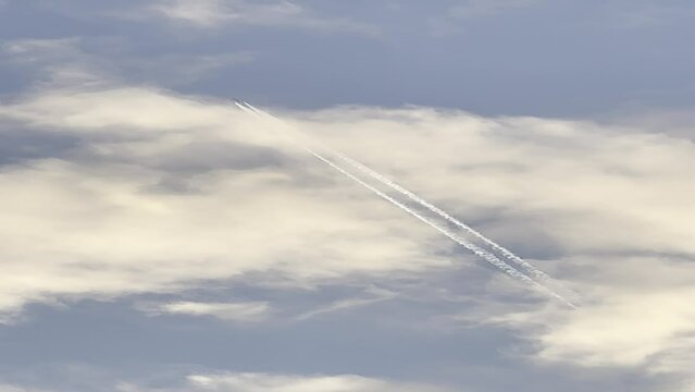airplane in the clouds