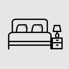 double bed flat icon. Hotel flat icon