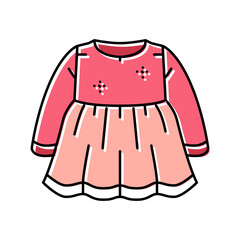 dress girl baby cloth color icon vector illustration