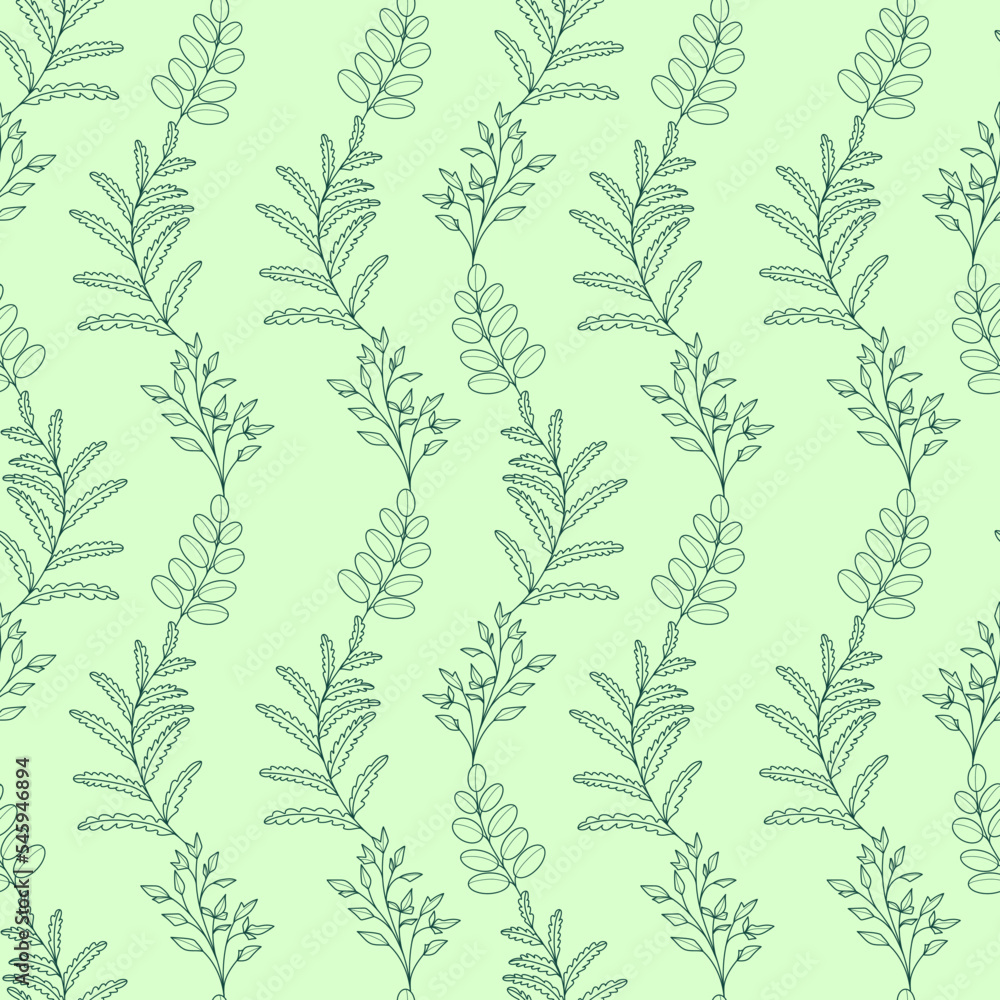 Aufkleber Vertical leaf stripes vector repeat pattern