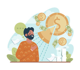 Obraz premium Market share gain. Business progress and expansion. Idea of company