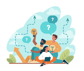 Innovation concept. Idea of creative business, community