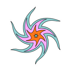 Abstract star in a psychedelic style