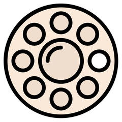 color mixing palette stationery school supply icon