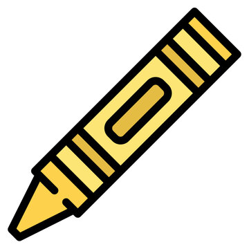 crayon color stationery school supply icon
