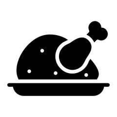 roast chicken glyph icon