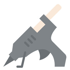 hot glue gun sticking stationery office supply icon