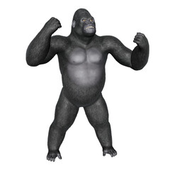 Angry gorilla fighting - 3D render © Elenarts