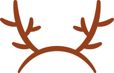 Christmas accessory flat icon Reindeer antlers headband