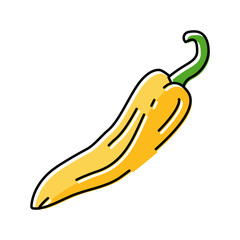 yellow chili pepper color icon vector illustration