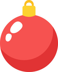 Christmas red toy emoji flat icon