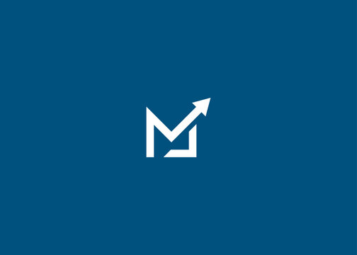 letter m finance logo design vector illustration template
