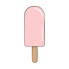 Ice cream on stick. Cartoon. Vector illustration