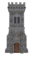 Square castle tower - 3D render - 545950286