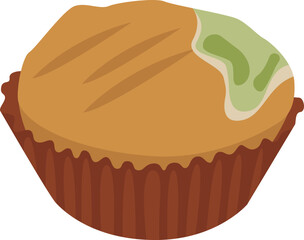 Moldy biscuit flat icon Unhealthy sweets Rotten food