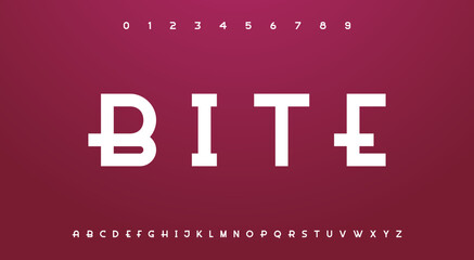 Tech font. Modern line font alphabet. Internet, electric letter fonts. Creative font for electronic dance music. MINIMAL digital technology typography and number set.