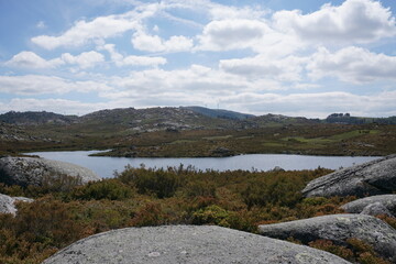 landscape with lake and mountains