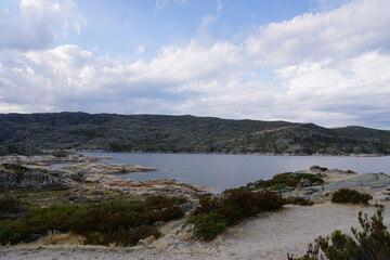 landscape with lake and mountains