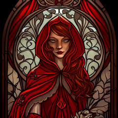 Art Nouveau Red Riding Hood