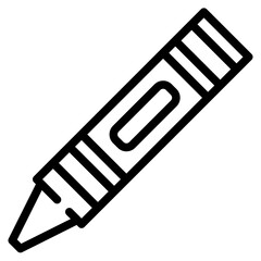 crayon color stationery school supply icon
