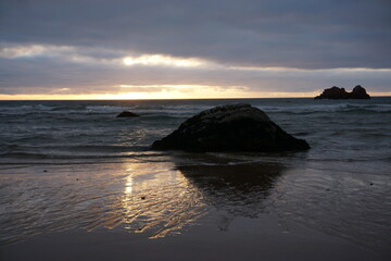 Fototapeta na wymiar Sunset next to Galicia
