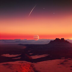 Sunrise on an alien planet. 